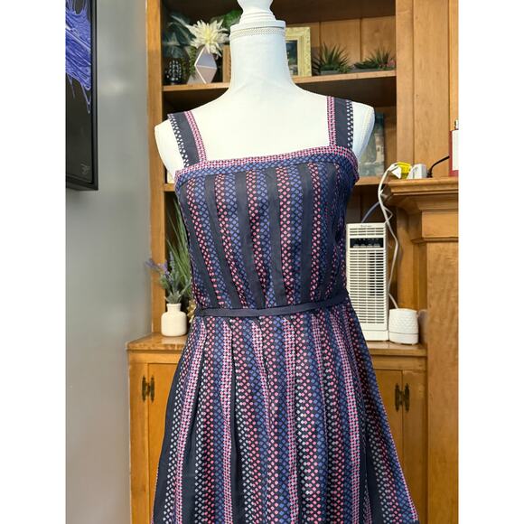Marc by Marc Jacobs Silk Knee-Length Striped Dotted Pattern Dress Sz. 2 - Picture 4 of 8